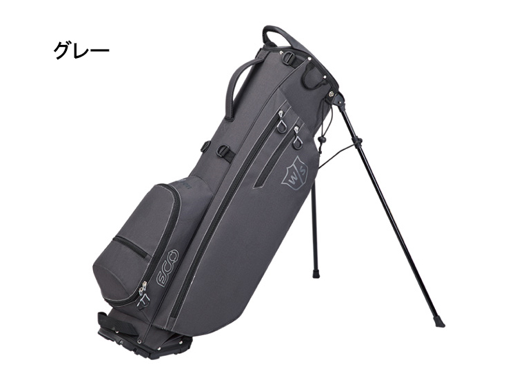 Wilson スタンド式キャディバッグ 黒/GREY送料無料/超美品 Wilson Staff ウイルソン WILSON STAFF ECO CARRY BAG 8.5型