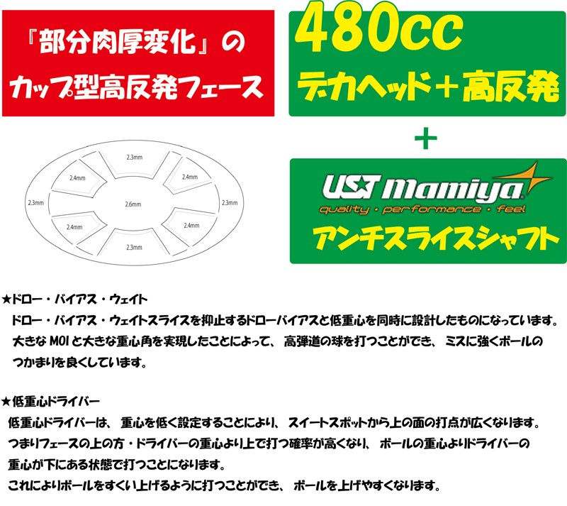 MUTSUMI HONMA ムツミ ホンマ MH522α アンチスライス ドライバー 【高