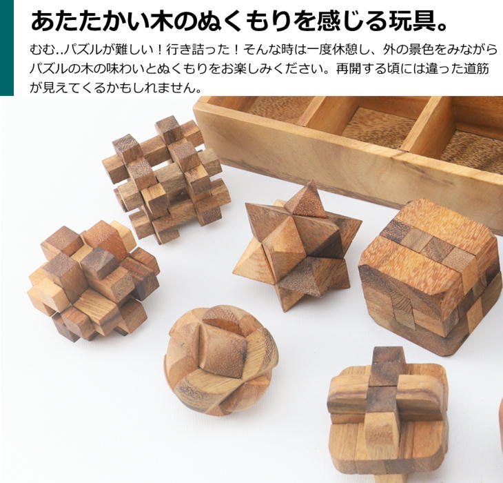 ロックスモーション ウッドパズル 12個セット 木製 木のおもちゃ 玩具