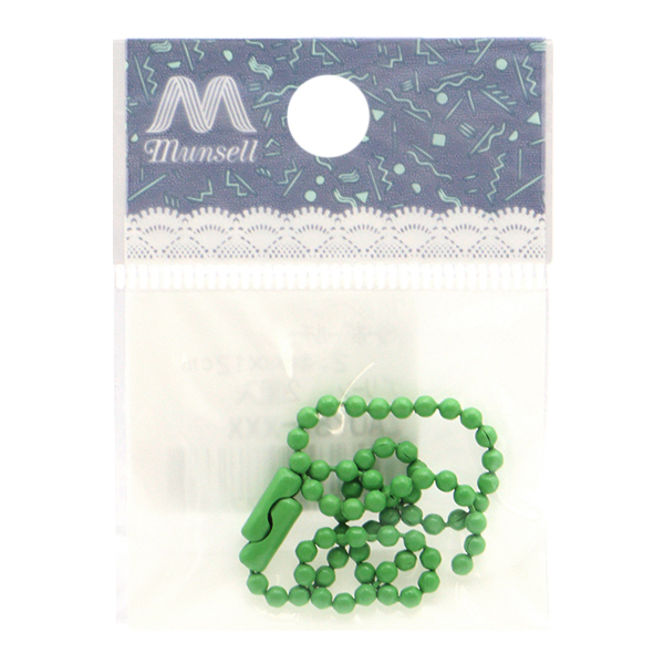 手芸金具 『カラーボールチェーン 2.4mm×12cm グリーン 2本入り ZA0787