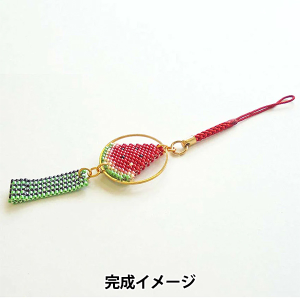 ビーズキット 『京・風鈴柄根付け スイカ PB-290』 HOBBIX 京都・西陣