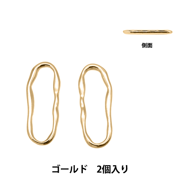 アクセサリー素材 『メタルパーツ オーバル 2個入り ゴールド CM5453-201』｜yuzawaya
