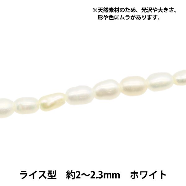 アクセサリー素材 『淡水パール ライス ホワイト 直径 約2〜2.3mm』｜yuzawaya