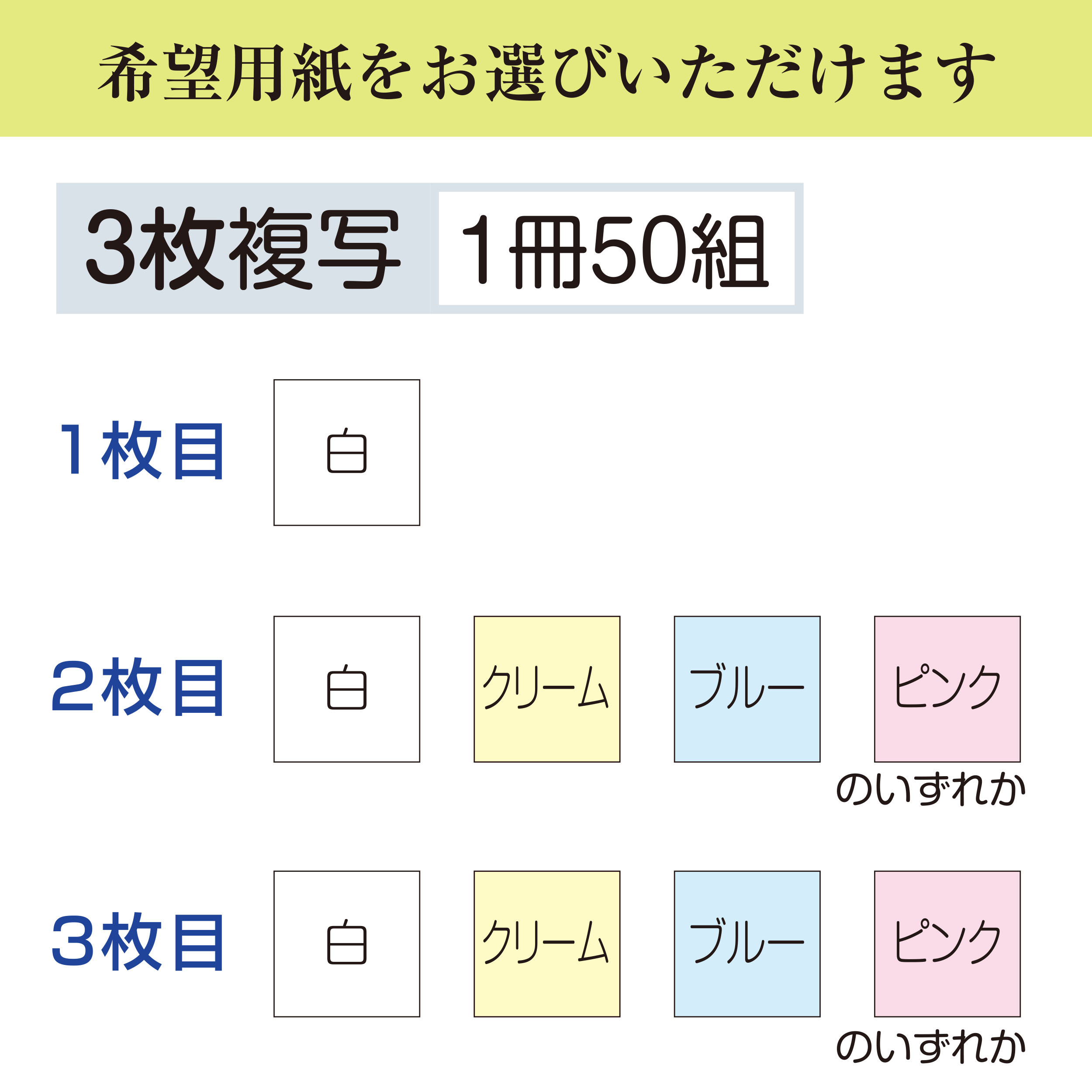 100冊(１冊50組)B6 3枚複写　歯科技工指示書07_8