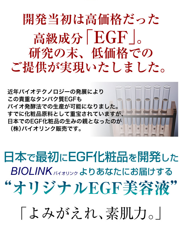 EGF スキンケア 60ml＋分包5枚付きセット BIOLINK 美容液 送料無料 EGF