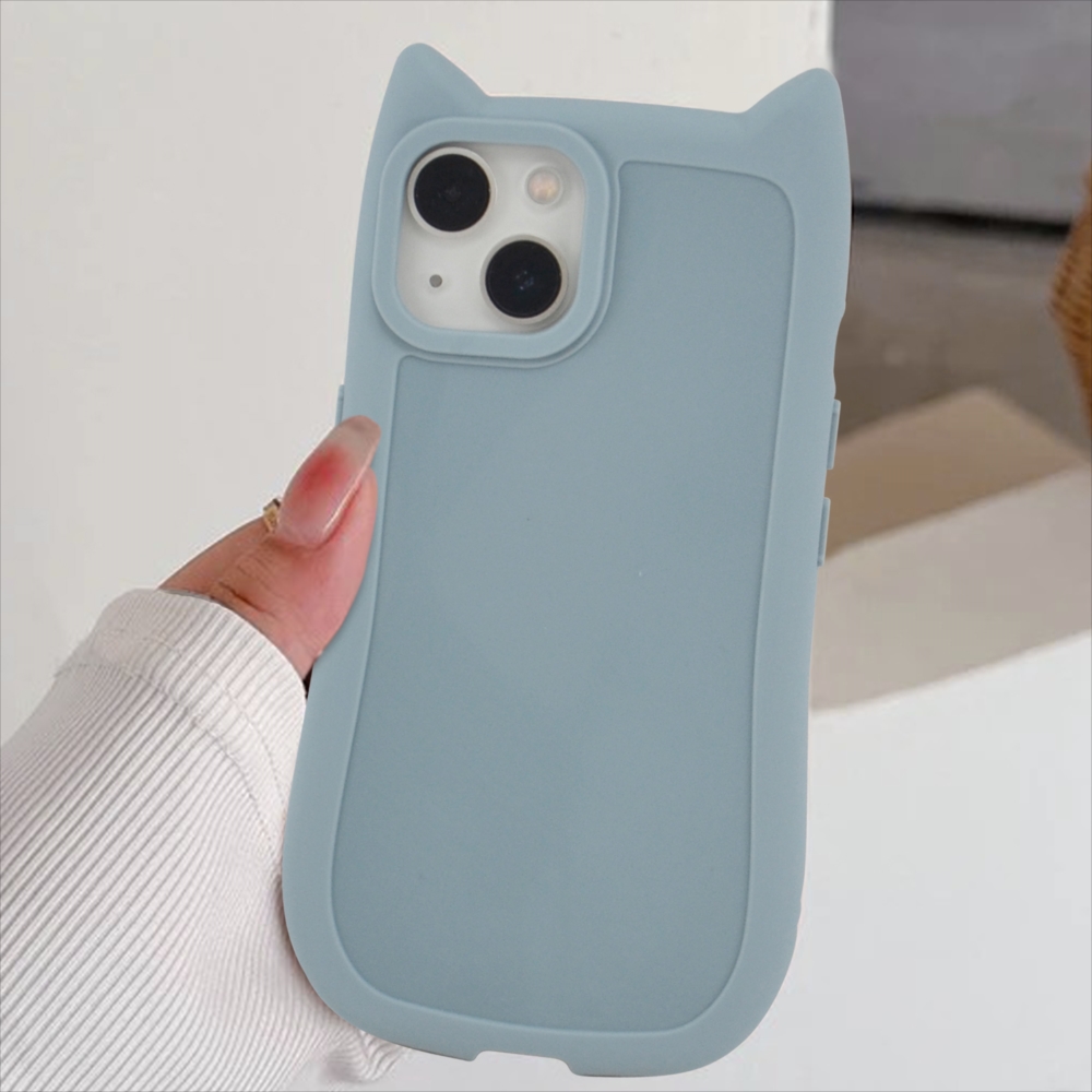 iPhone 12 miniブルー 猫耳ケース付き iPhone15 ケース iphone14 pro 15pro iPhoneケース iphone13 iphone12