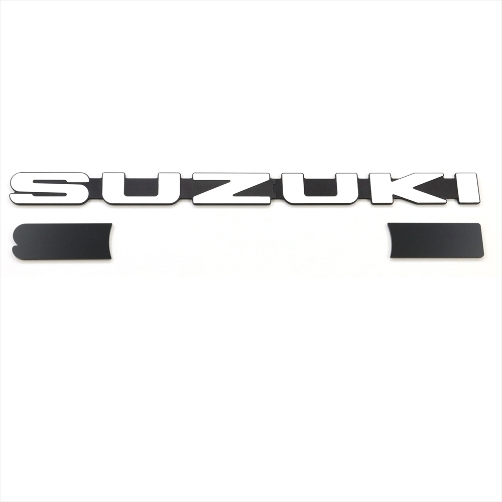 SUZUKI スズキ エンブレム ノビタエンブレム インパクト 超ビッグサイズ ユルクラフト製 簡単取付 ステンレス ホワイト SUZUKI スズキ エブリイ シルクロード_2