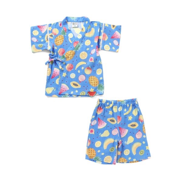BIT'Z ビッツ 半袖 甚平 浴衣 2022 夏物 80cm 90cm 100cm 110cm 120cm 楊柳 フルーツ総柄甚平スーツ メール便可  :b375022:ベビー子供服のYYKIDS 通販 