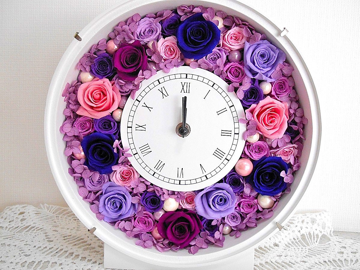 プリザーブドフラワー 古希祝い プレゼント 母 紫 花 喜寿祝い 女性