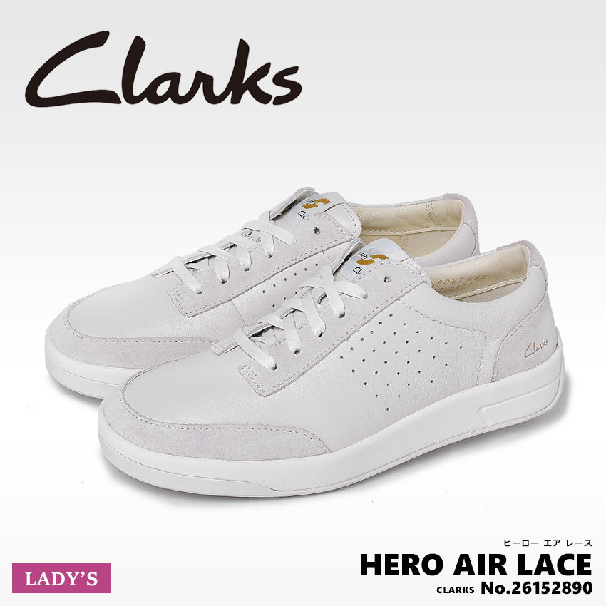 クラークス スニーカー レディース 女性用 CLARKS HERO AIR LACE 靴 レザー ローカット カジュアル 冬