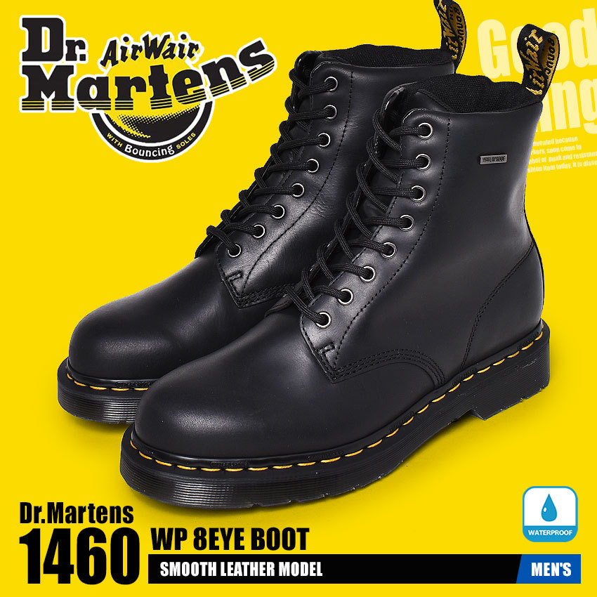 ドクターマーチン 8ホール ブーツ メンズ 1460 ウォータープルーフ DR．MARTENS 25280001 ブラック 黒 靴 シューズ 防水