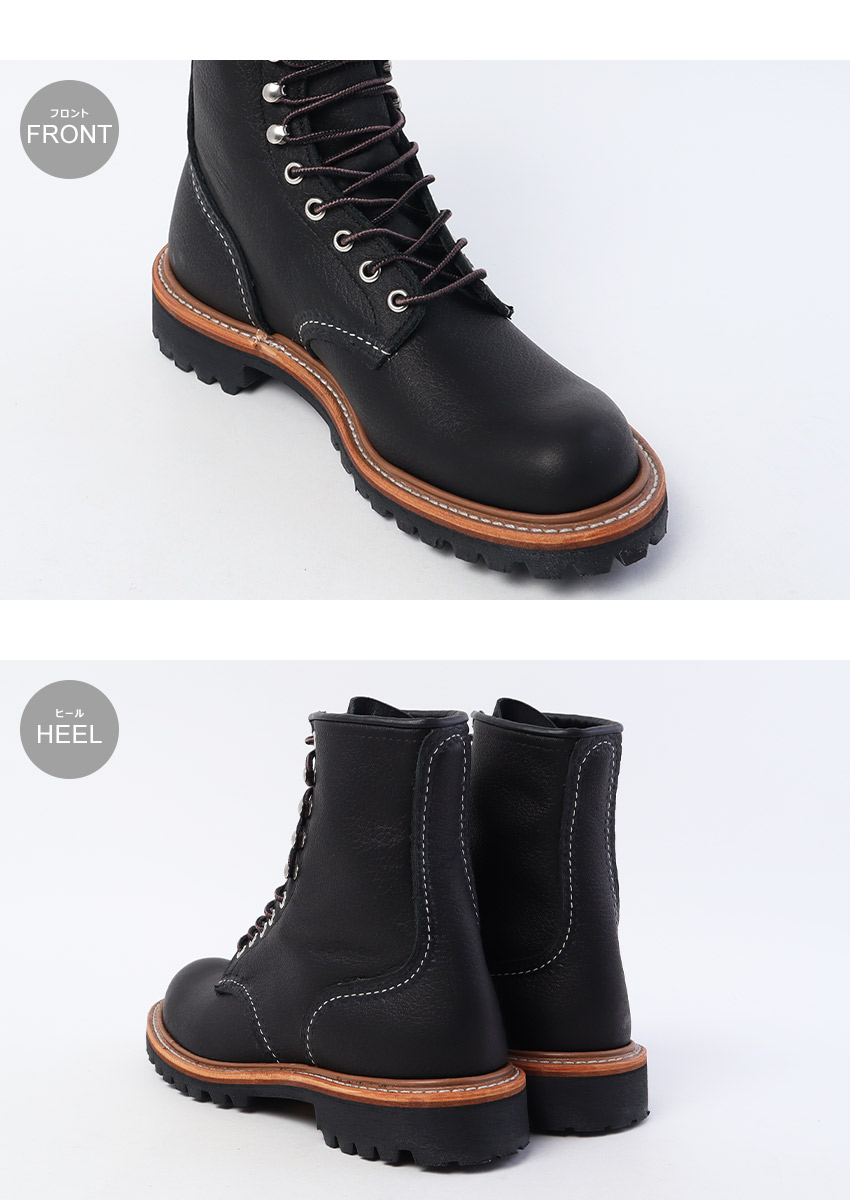 REDWING 黒 ブーツ RED WING SHOES（レッドウィング） ブーツ メンズ 8インチ ロガー