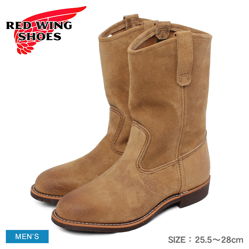 RED WING SHOES ベージュ ワークブーツ USA製 サイズ9D RED WING SHOES（レッドウィング） ブーツ メンズ 11インチ ペコス