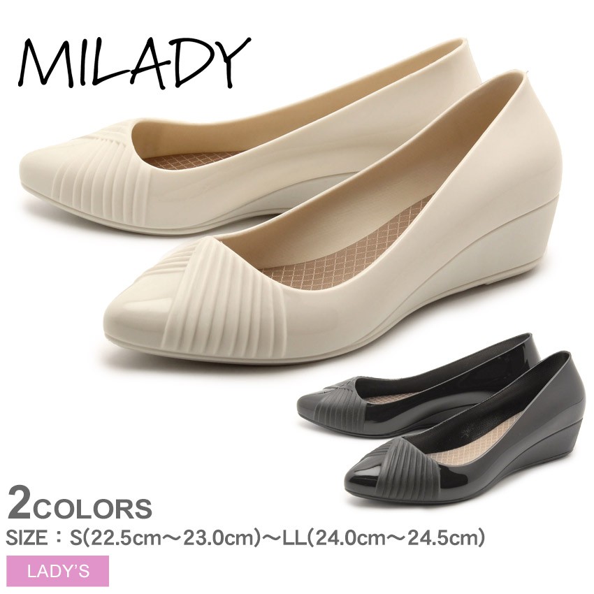 パンプス レディース ウェッジパンプス MILADY ML782 ブラック 黒