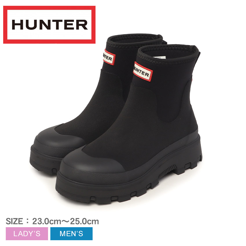 HUNTER ショートブーツ　ブラック レディース オリジナル リファインド ショート レイン ブーツ - ブラック