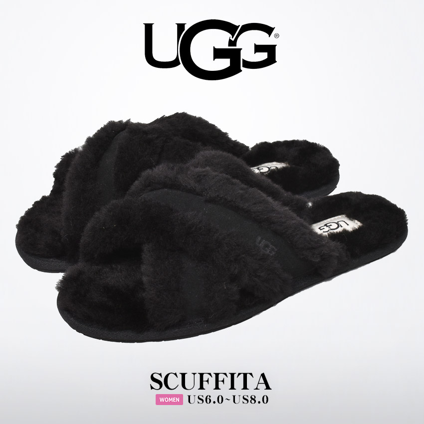 送料無料 アグ ルームシューズ レディース SCUFFITA UGG 1123572 スリッパ 室内履き オフィス 社内 保温 防寒 ボア