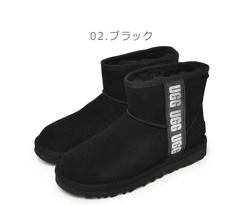 送料無料 アグ ブーツ レディース クラシックミニサイドロゴII UGG