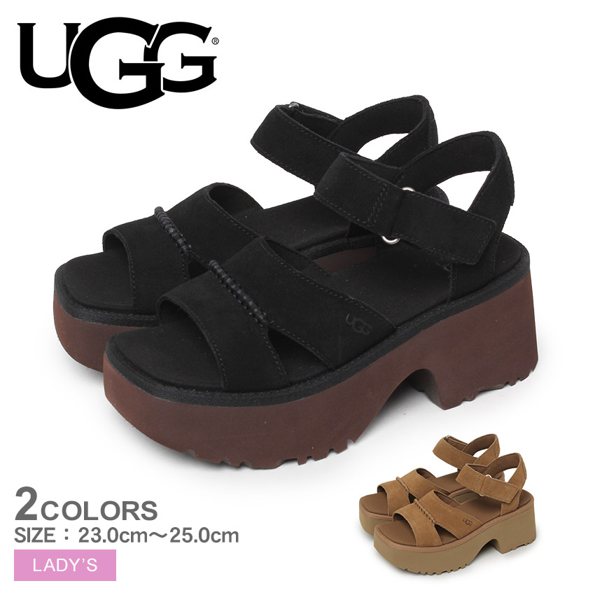 新品未使用UGG ブラック サンダル UGG アグ サンダル レディース ニュー ハイツ アンクル