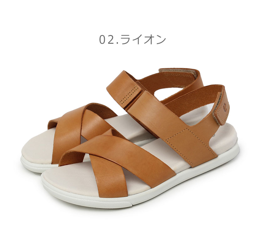 【まみ】ecco サンダル ブラウン 茶 37 ecco エコー サンダル レディース SAMARA W ECCO 220103