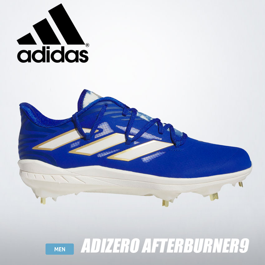 アディダス シューズ メンズ ADIZERO AFTERBURNER9 ADIDAS ブルー 青 レッド 赤 野球 ベースボール 野球用スパイク ブランド 靴