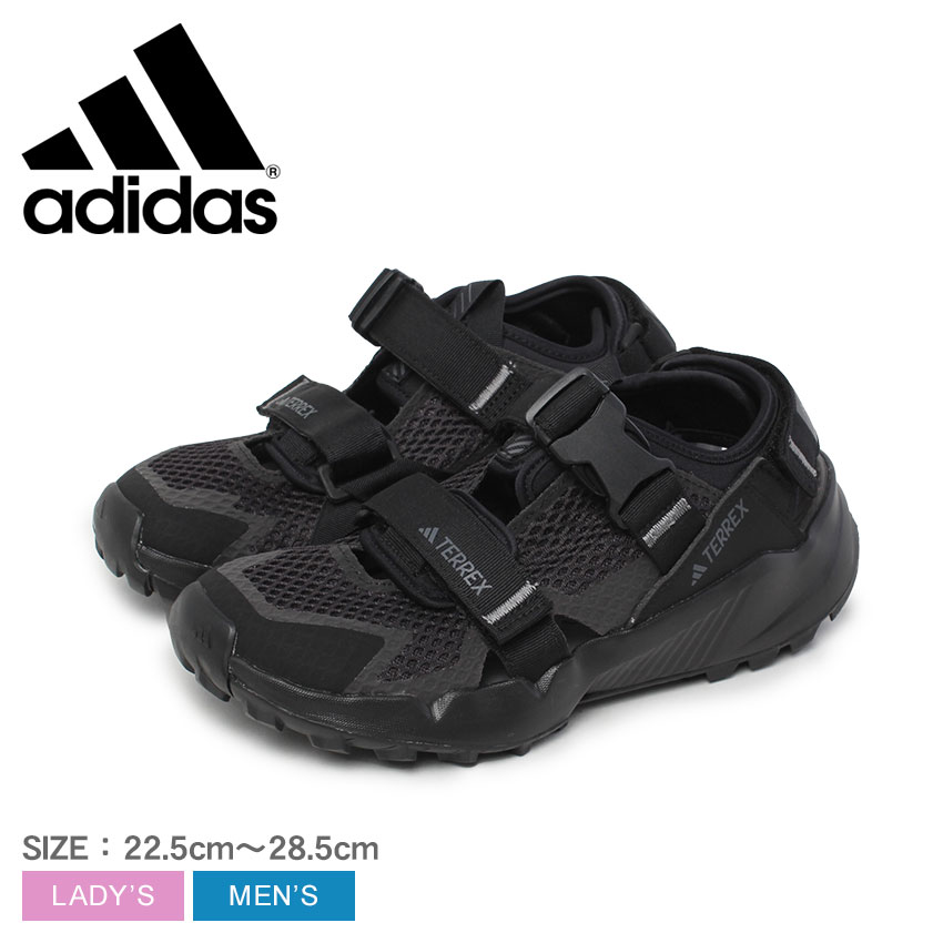 adidas ブラック スポーツサンダル アディダス（adidas）スポーツサンダル ストラップサンダル