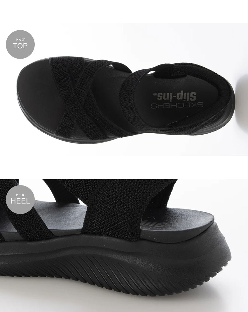  スポーツサンダル ブラック SKECHERS（スケッチャーズ） サンダル レディース SKECHERS 164085