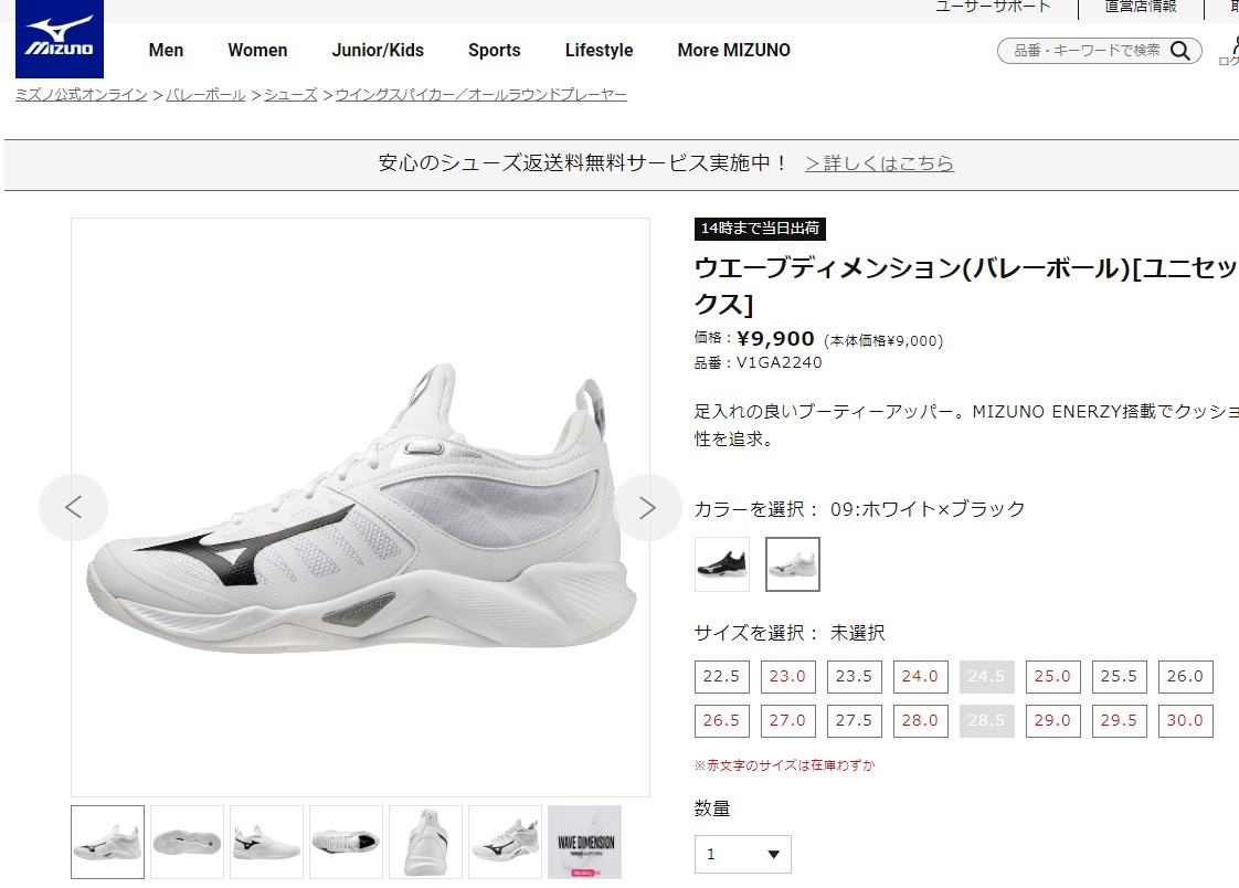 MIZUNO ミズノ バレーボールシューズ ユニセックス ウエーブ