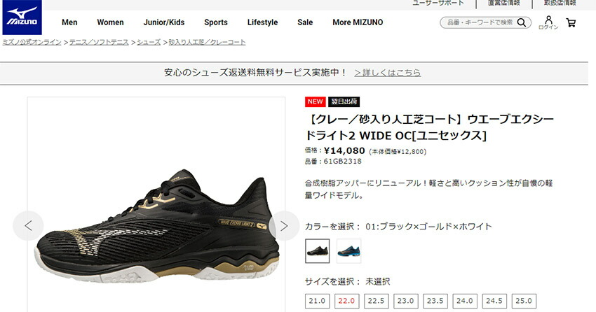 MIZUNO（ミズノ） テニスシューズ メンズ レディース ウエーブ