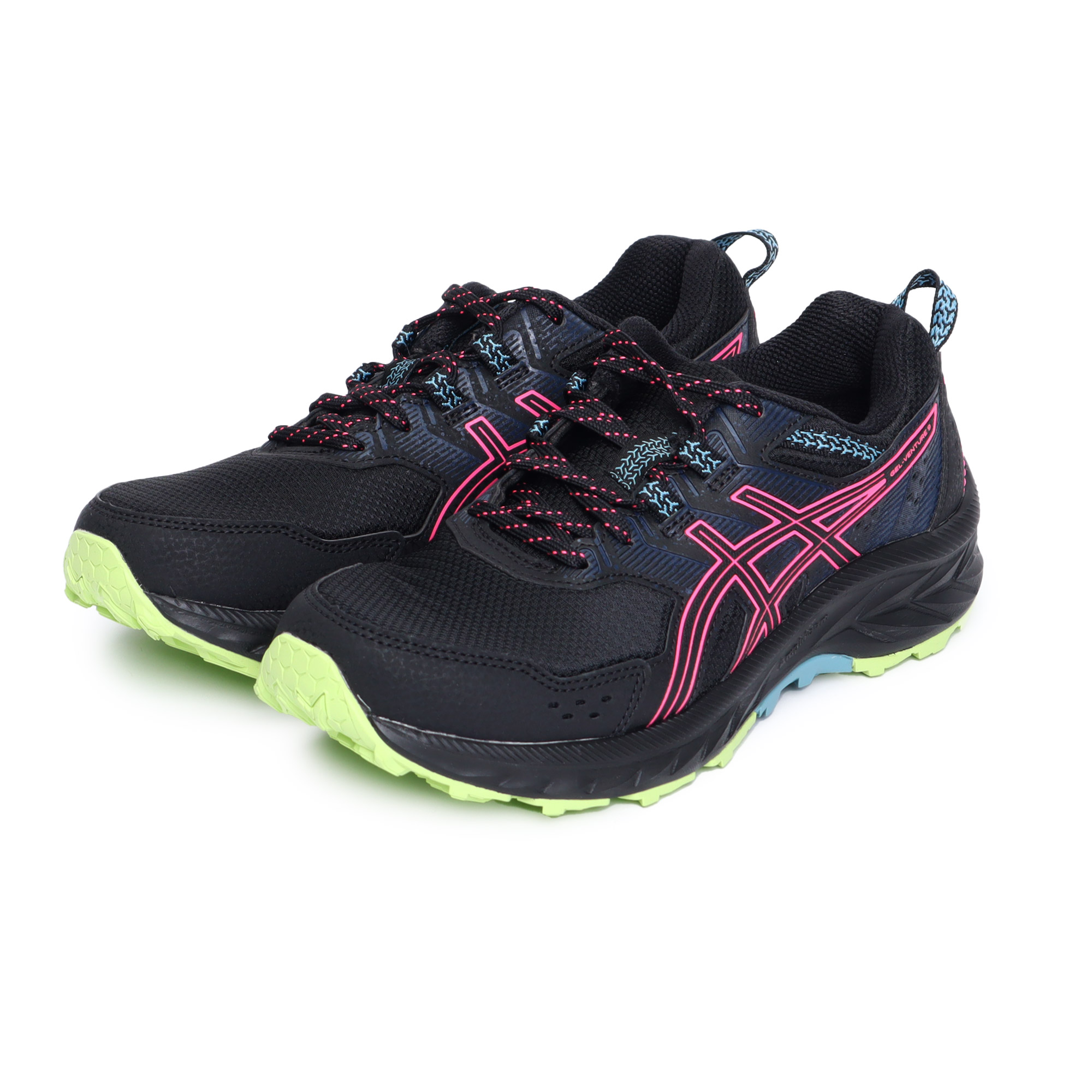 アシックス ランニングシューズ レディース GEL VENTURE 9 ASICS 1012B313 ブラック 黒 靴 シューズ スタンダード 軽量  ジム 青