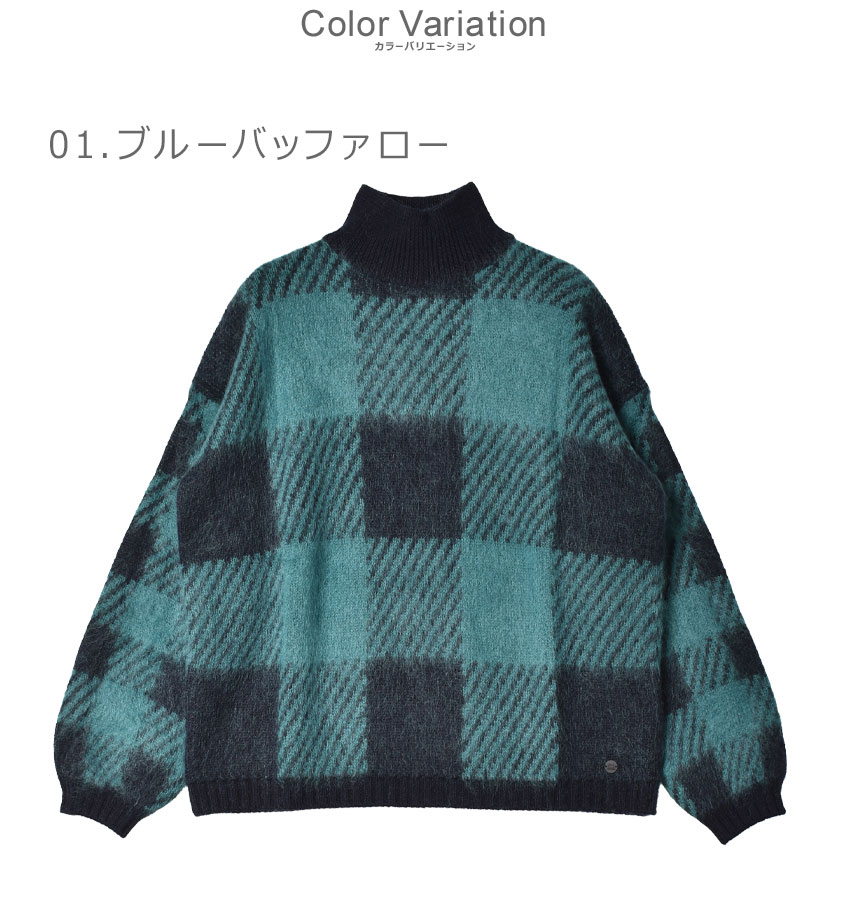 50時間限定SALE ウールリッチ ニット レディース バッファローチェックウールタートルネック WOOLRICH WWKN0245 ブラック 黒  レッド 赤 ブランド