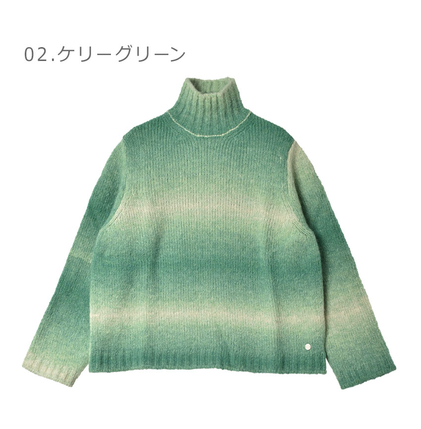 ワイズ【3】アルパカ混フリンジタートルネックウールニットチュニック 日本製 半袖 2009-0010-co2.jpg