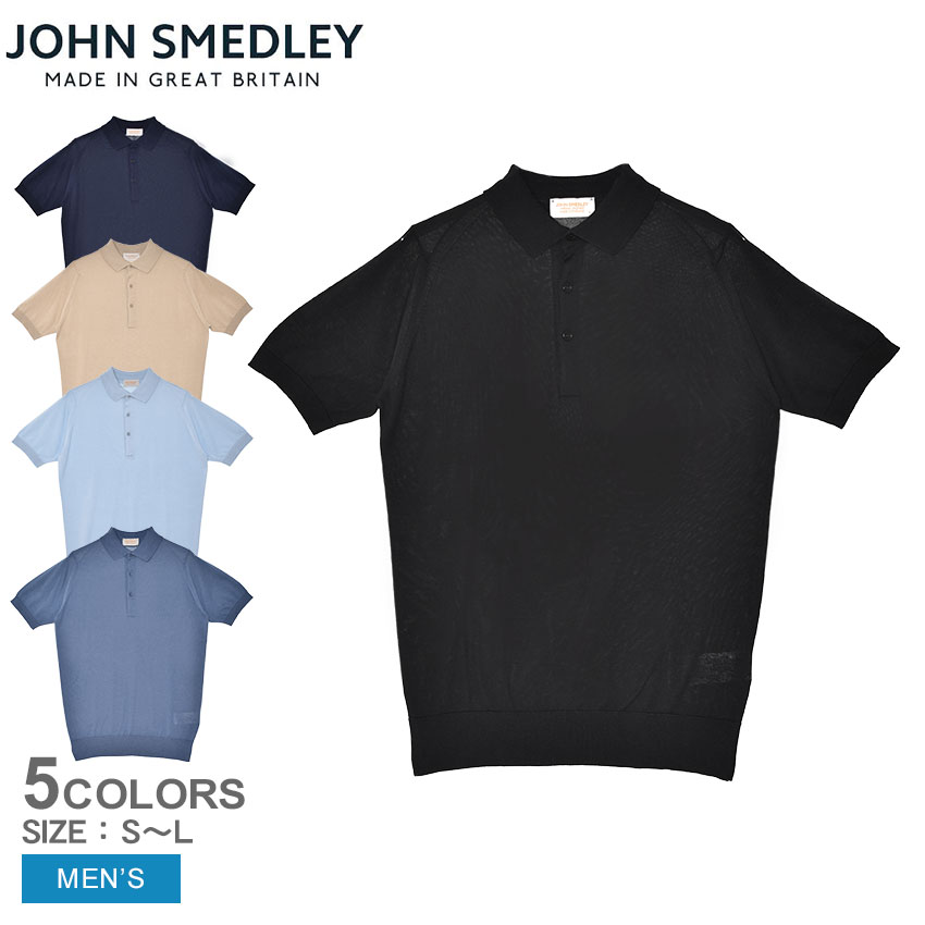JOHN SMEDLEY（ジョンスメドレー） 半袖ポロシャツ メンズ ブラック 黒