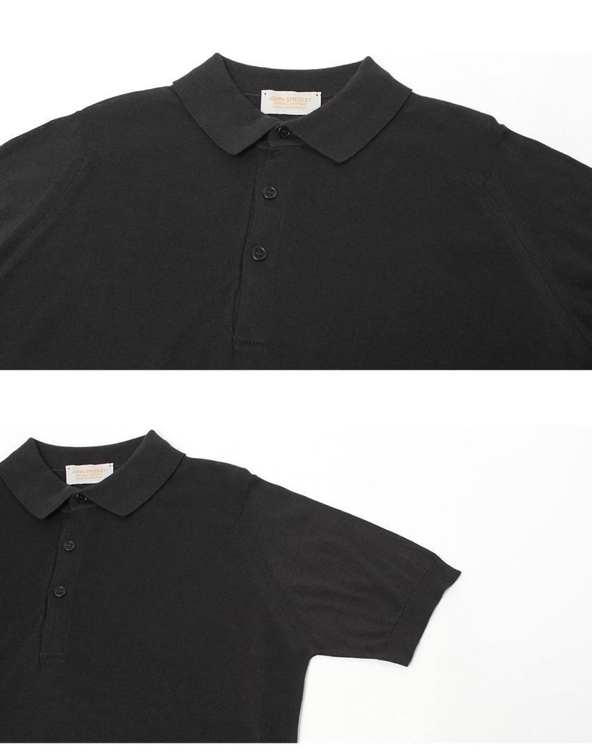 JOHN SMEDLEY（ジョンスメドレー） 半袖ポロシャツ メンズ ブラック 黒