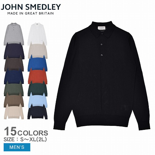 JOHN SMEDLEY BRADWELL 黒 M 長袖ポロ JOHN SMEDLEY ジョンスメドレー 長袖ポロシャツ メンズ BRADWELL