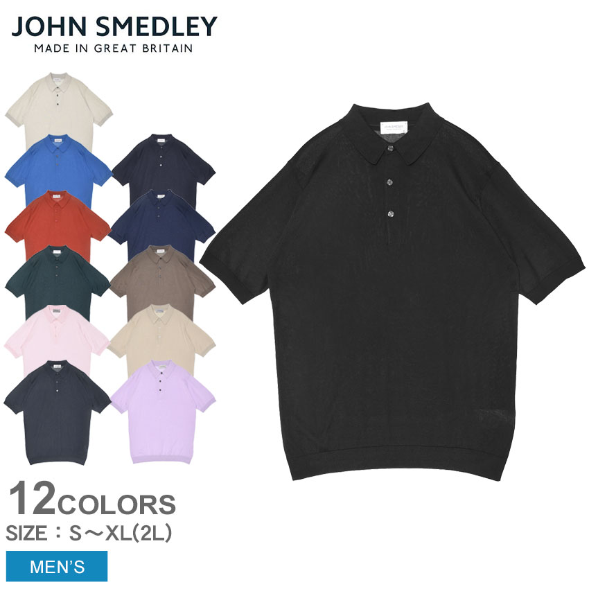 JOHN SMEDLEY ネイビー 半袖ポロシャツ JOHN SMEDLEY ジョンスメドレー レディース 半袖ニット