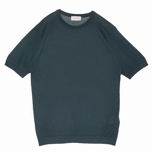 ジョンスメドレー半袖 Tシャツ サマーニット クルーネック M ネイビー JOHN SMEDLEY ネイビー 半袖 ニット クルーネックTシャツ - メルカリ