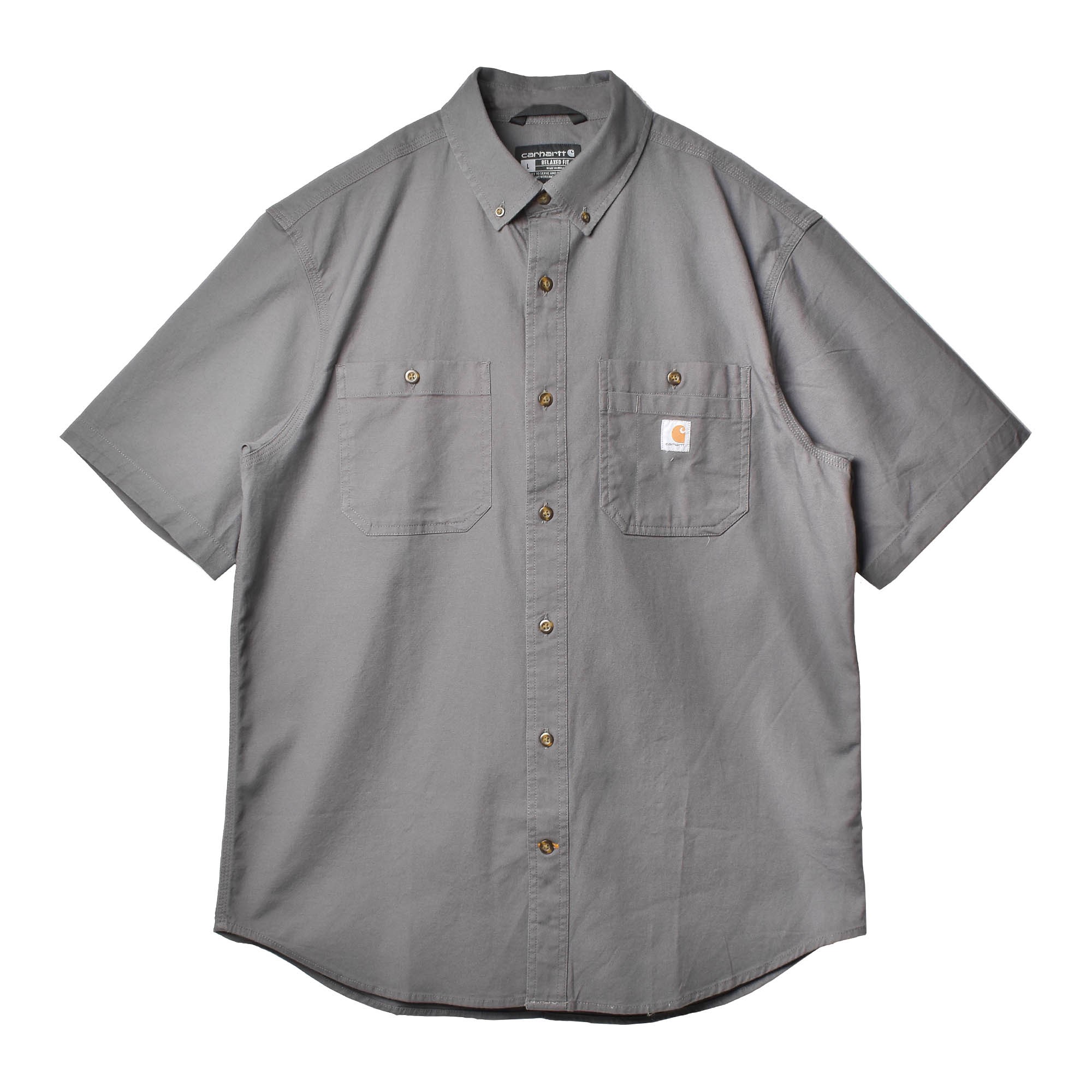 送料無料 カーハート 半袖シャツ メンズ ショートスリーブワークキャンバスシャツ CARHARTT 103555 ネイビー カーキ ロゴ