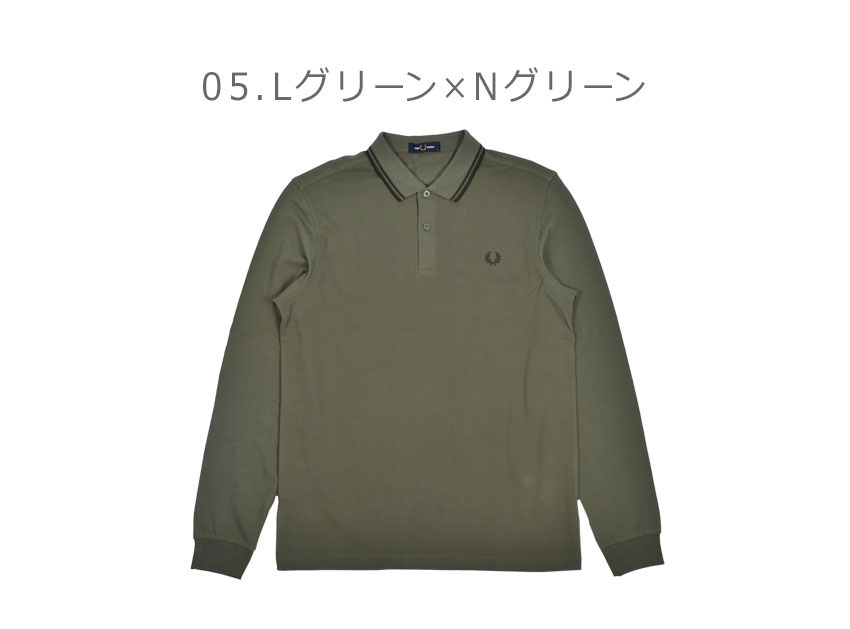 FREDPERRY フレッドペリー ポロシャツ 長袖 M3636 カーキ FRED PERRY ポロシャツ The Fred Perry Shirt - M3636／フレッド