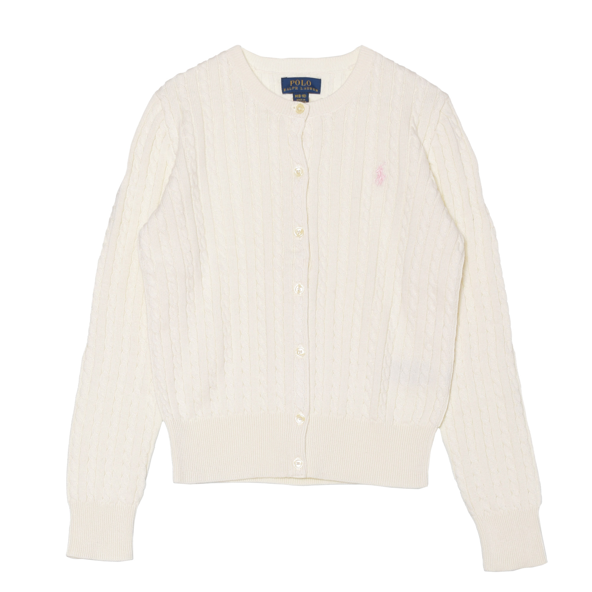 Polo Ralph Lauren ペプラム　コットンカーディガン XL ケーブルニット コットン ペプラム カーディガン（カーディガン