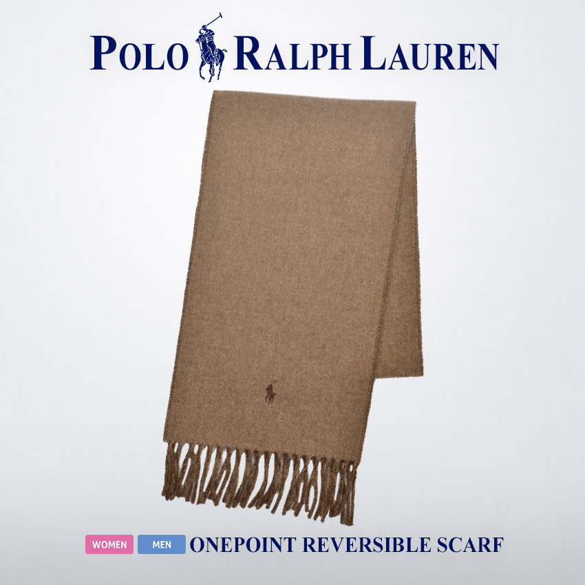 送料無料 ポロ ラルフローレン マフラー メンズ レディース ワンポイント リバーシブル マフラー POLO RALPH LAUREN PC0455 黒