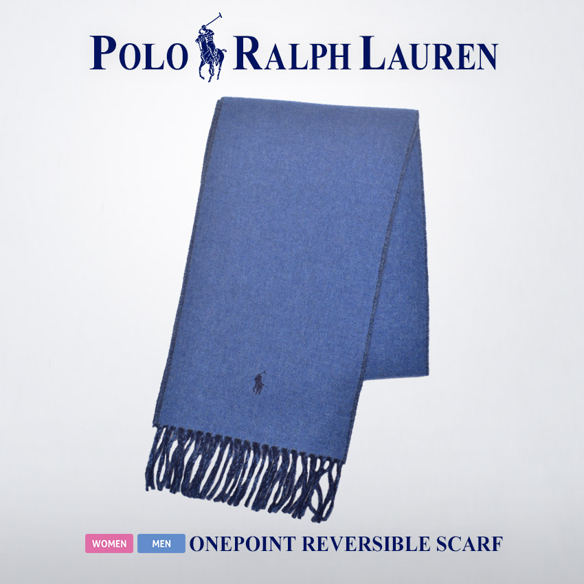 送料無料 ポロ ラルフローレン マフラー メンズ レディース ワンポイント リバーシブル マフラー POLO RALPH LAUREN PC0455 黒