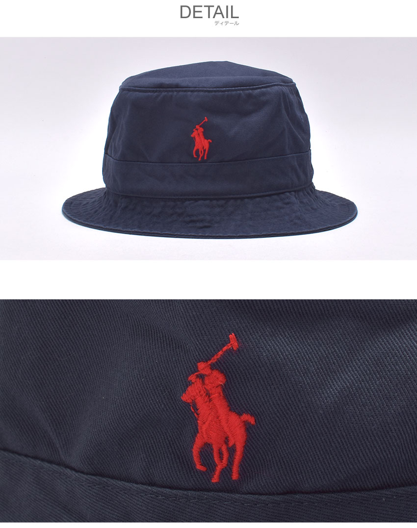 ポロ ラルフローレン バケットハット メンズ レディース コットン チノ バケット ハット POLO RALPH LAUREN 710798567  ネイビー