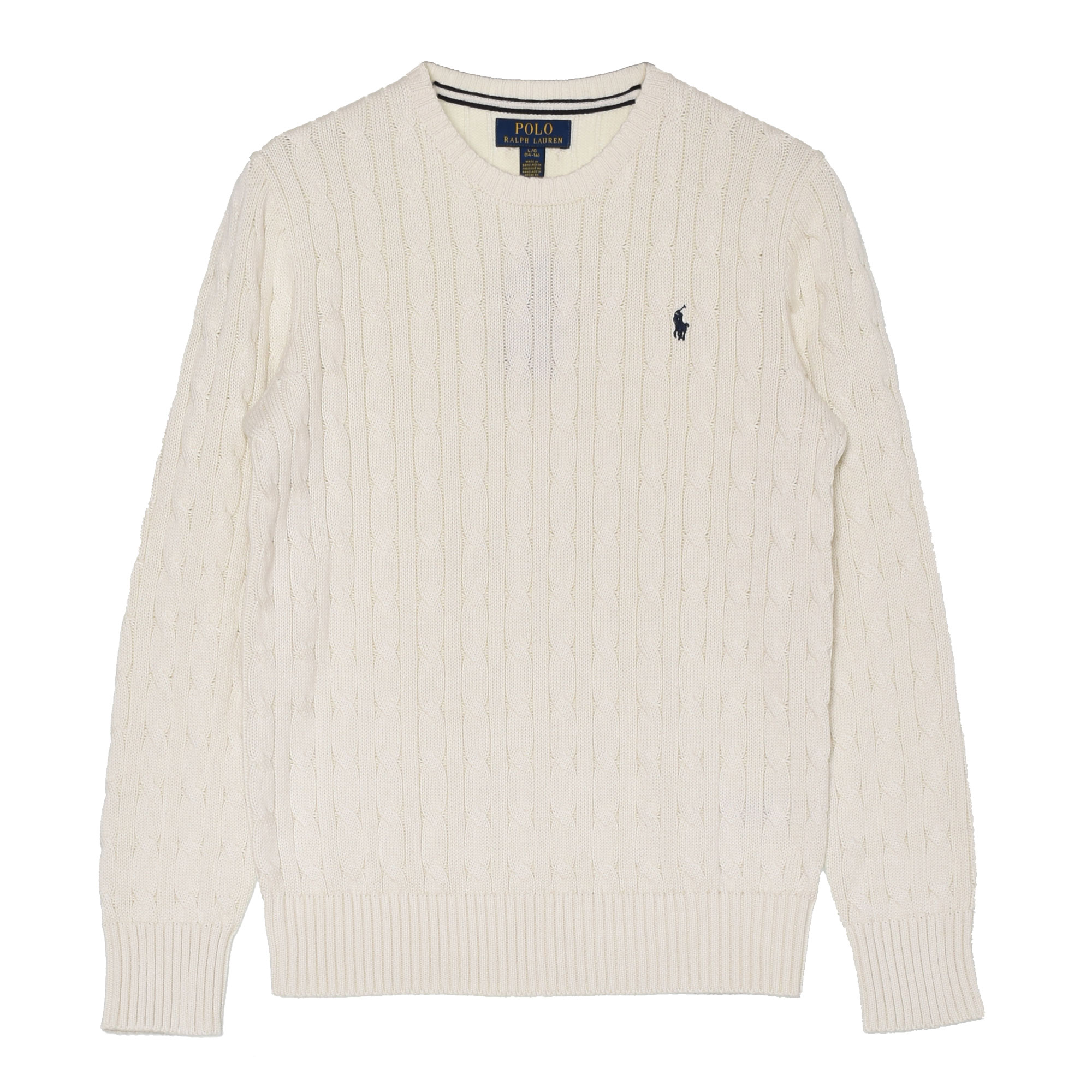 【新品】POLO ラルフローレン　ニット　セーター　ホワイト　L POLO RALPH LAUREN ポロ ラルフローレン セーター メンズ