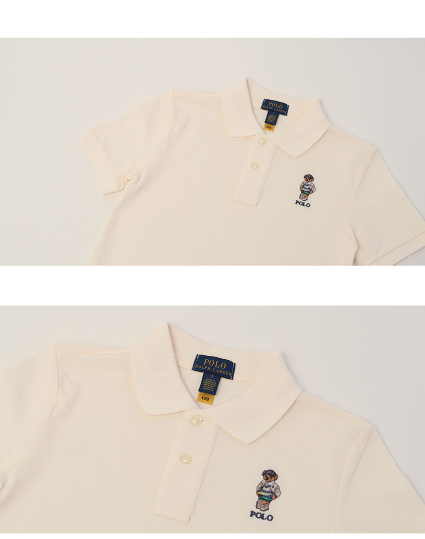 新品　未開封　ラルフローレン　Ralph Lauren 　ホリデーベアストレッチメッシュポロシャツ ホワイト　サイズ6x 約120～130　子供 POLO RALPH LAUREN（ポロ・ラルフローレン） ポロ ラルフローレン 半袖