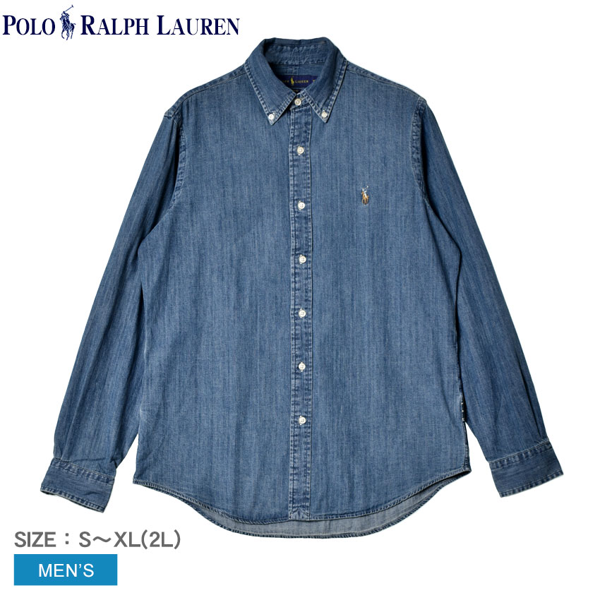 Polo Shaped SH S/S (Poplin/Typewriter Border)(L(MEN) Navy