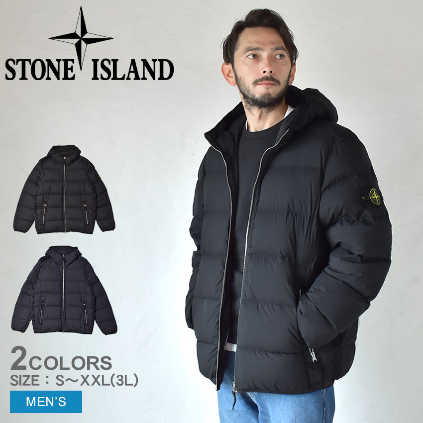 ストーンアイランド ダウンジャケット メンズ SEAMLESS TUNNEL NYLON DOWN-TC STONE ISLAND 791543728  ブラック 黒 ネイビー 紺 在庫処分