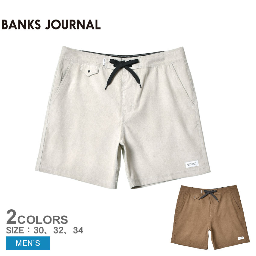 バンクス ジャーナル ボードショーツ メンズ SLOW BOARDSHORT BANKS JOURNAL BS0287 ホワイト 白 ブラウン 茶  パンツ ボトムス