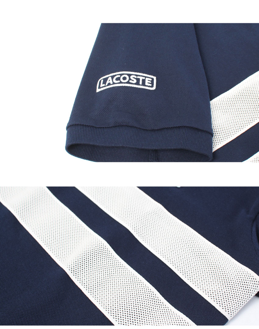 LACOSTE ラコステ 半袖ポロシャツ メンズ ボールドストライプ