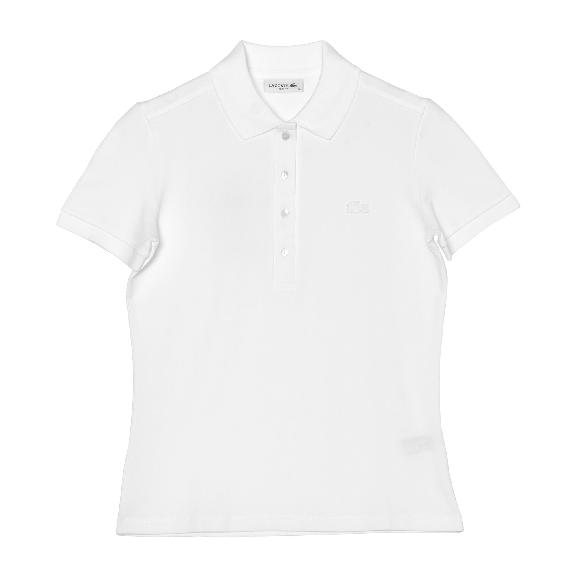 ラコステ コットンピケ ポロシャツ広告 白 LACOSTE ラコステ 半袖ポロシャツ レディース ストレッチ