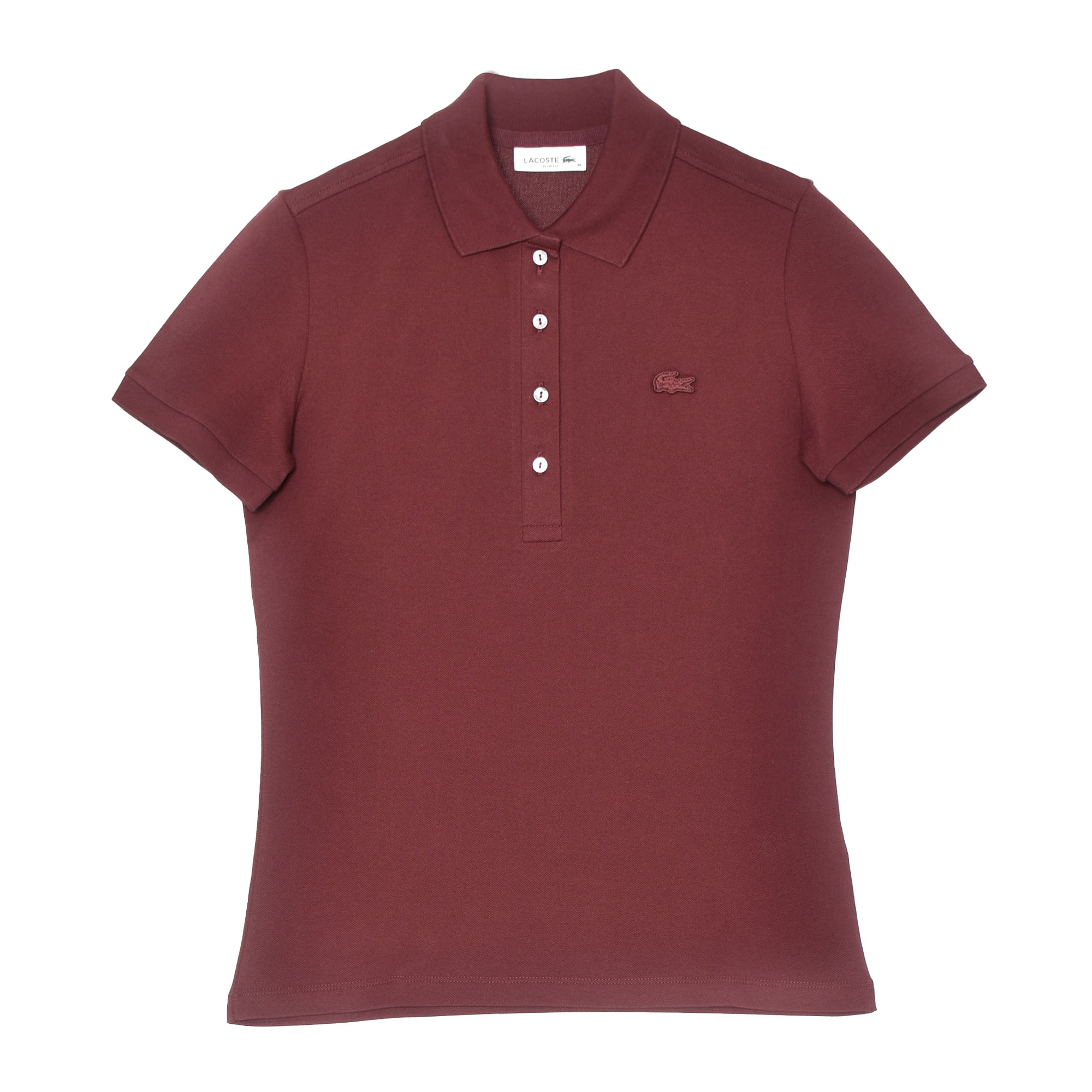 美品　LACOSTE ラコステ　ストレッチコットンピケポロドレス ピンク 36 ストレッチコットンピケポロシャツ (半袖) PF5462L - ラコステ